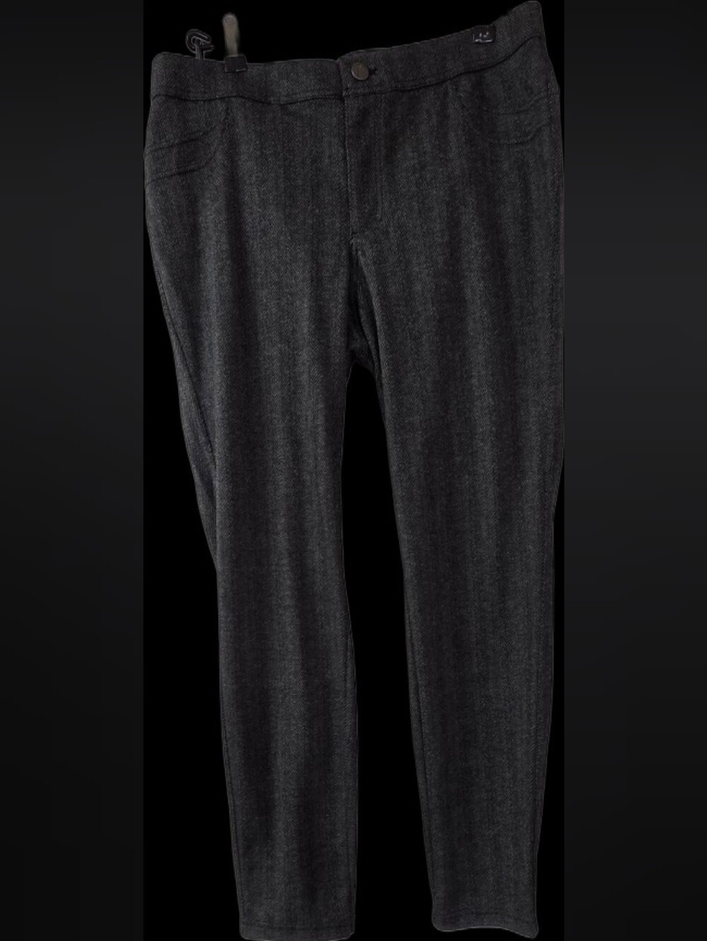Simply Vera Vera Wang Women's Charcoal Herringbone Skinny Pants
